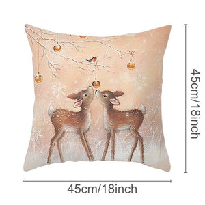 GeckoCustom Christmas Cushion Cover 45*45 Pillowcase Sofa Cushion Pillow Cases Cotton Pillow Covers Home Decoration 2023 Xmas Decor for Home 35