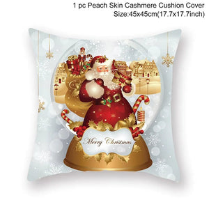 GeckoCustom Christmas Cushion Cover Merry Christmas Decorations for Home 2023 Christmas Ornament Navidad Noel Xmas Gifts Happy New Year 2024 style 31-51 / 45 x 45