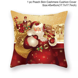 GeckoCustom Christmas Cushion Cover Merry Christmas Decorations for Home 2023 Christmas Ornament Navidad Noel Xmas Gifts Happy New Year 2024 style 31-56 / 45 x 45
