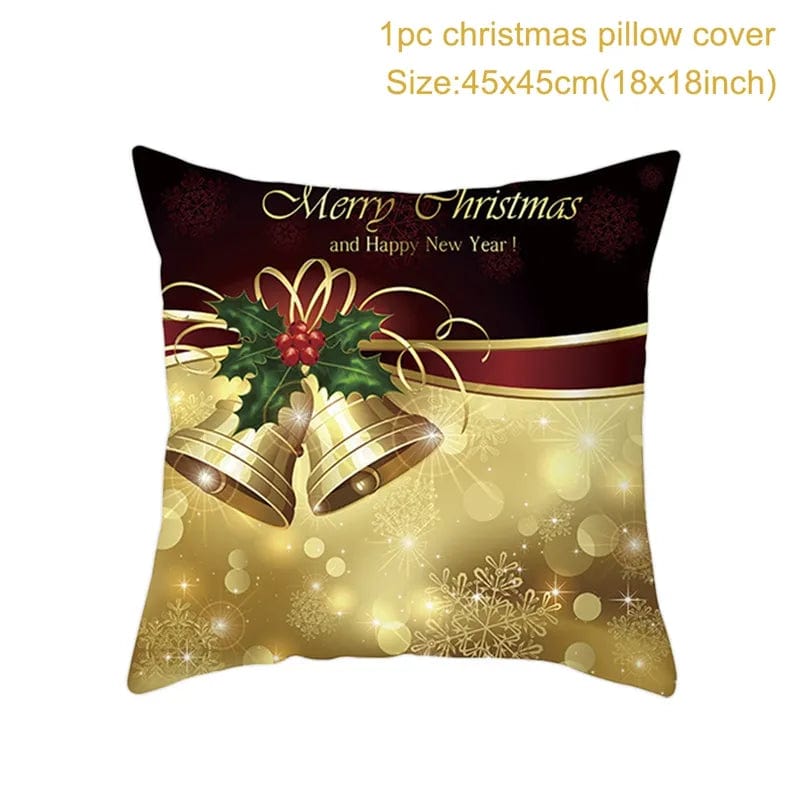 GeckoCustom Christmas Cushion Cover Merry Christmas Decorations for Home 2023 Christmas Ornament Navidad Noel Xmas Gifts Happy New Year 2024 style 2 / 45 x 45