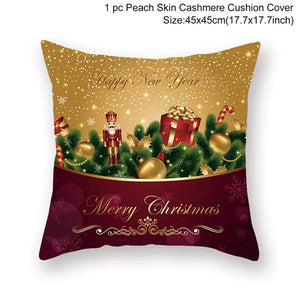 GeckoCustom Christmas Cushion Cover Merry Christmas Decorations for Home 2023 Christmas Ornament Navidad Noel Xmas Gifts Happy New Year 2024 style 31-55 / 45 x 45