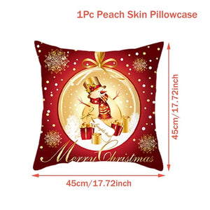 GeckoCustom Christmas Cushion Cover Merry Christmas Decorations for Home 2023 Christmas Ornament Navidad Noel Xmas Gifts Happy New Year 2024 Orange / 45 x 45
