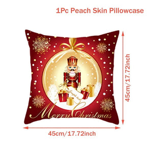 GeckoCustom Christmas Cushion Cover Merry Christmas Decorations for Home 2023 Christmas Ornament Navidad Noel Xmas Gifts Happy New Year 2024 White / 45 x 45