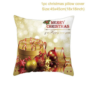 GeckoCustom Christmas Cushion Cover Merry Christmas Decorations for Home 2023 Christmas Ornament Navidad Noel Xmas Gifts Happy New Year 2024 style 7 / 45 x 45
