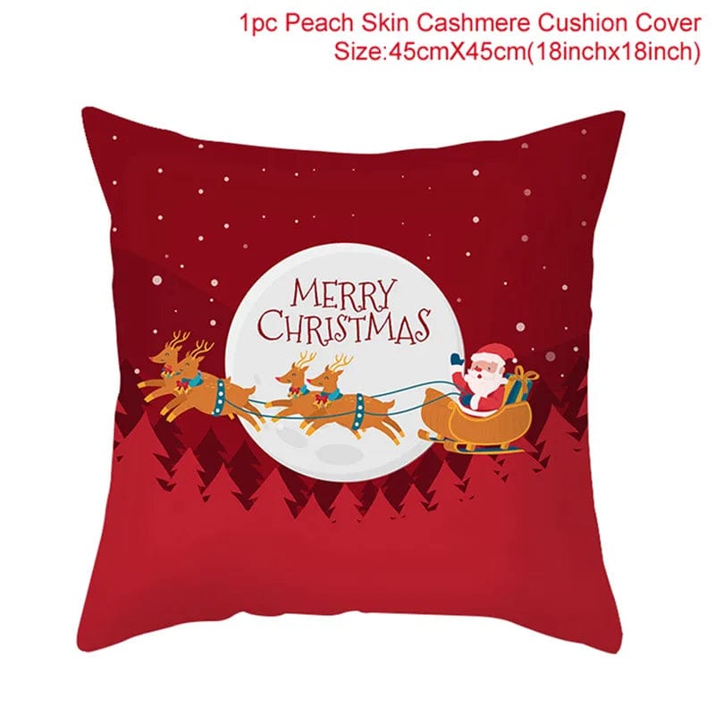 GeckoCustom Christmas Cushion Cover Merry Christmas Decorations for Home 2023 Christmas Ornament Navidad Noel Xmas Gifts Happy New Year 2024 style 13 / 45 x 45