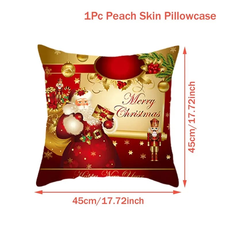 GeckoCustom Christmas Cushion Cover Merry Christmas Decorations for Home 2023 Christmas Ornament Navidad Noel Xmas Gifts Happy New Year 2024 Purple / 45 x 45