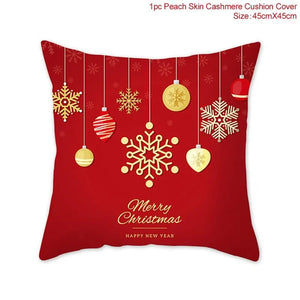 GeckoCustom Christmas Cushion Cover Merry Christmas Decorations for Home 2023 Christmas Ornament Navidad Noel Xmas Gifts Happy New Year 2024 style 17 / 45 x 45