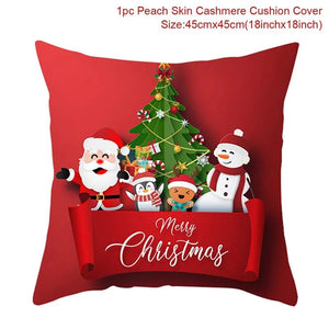 GeckoCustom Christmas Cushion Cover Merry Christmas Decorations for Home 2023 Christmas Ornament Navidad Noel Xmas Gifts Happy New Year 2024 style 22 / 45 x 45