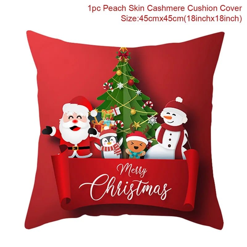 GeckoCustom Christmas Cushion Cover Merry Christmas Decorations for Home 2023 Christmas Ornament Navidad Noel Xmas Gifts Happy New Year 2024 style 22 / 45 x 45