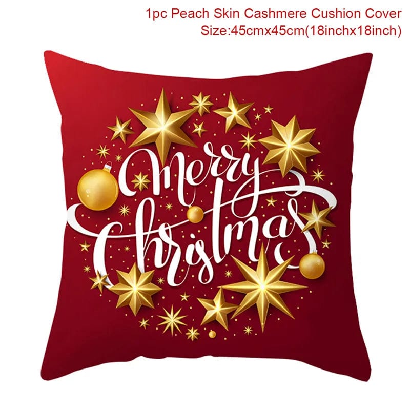GeckoCustom Christmas Cushion Cover Merry Christmas Decorations for Home 2023 Christmas Ornament Navidad Noel Xmas Gifts Happy New Year 2024 style 21 / 45 x 45