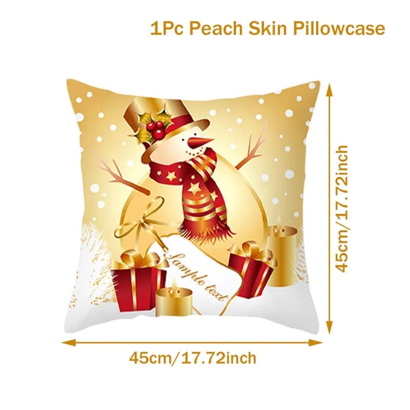 GeckoCustom Christmas Cushion Cover Merry Christmas Decorations for Home 2023 Christmas Ornament Navidad Noel Xmas Gifts Happy New Year 2024 Lemon Yellow / 45 x 45