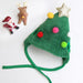 GeckoCustom Christmas Pet Hat Cute Antlers Saliva Towel for Dog Cat Dress Up Supplies Lovely Design Autumn and Winter Clothes Pet Accessory Green hat / S