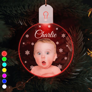 GeckoCustom Christmas Photo - Personalized Babys Photo First Led Acrylic Ornament HO82 893266 3 inches