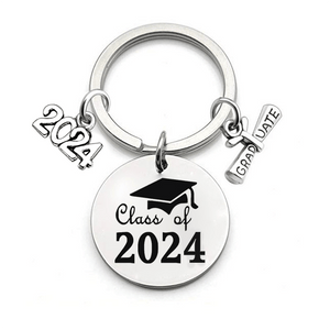 GeckoCustom Class Of 2024 Graduation Metal Keychain T286 HN590