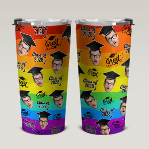 GeckoCustom Class Of 2024 Graduation Tumbler, Custom Face Tumbler HN590 20 oz