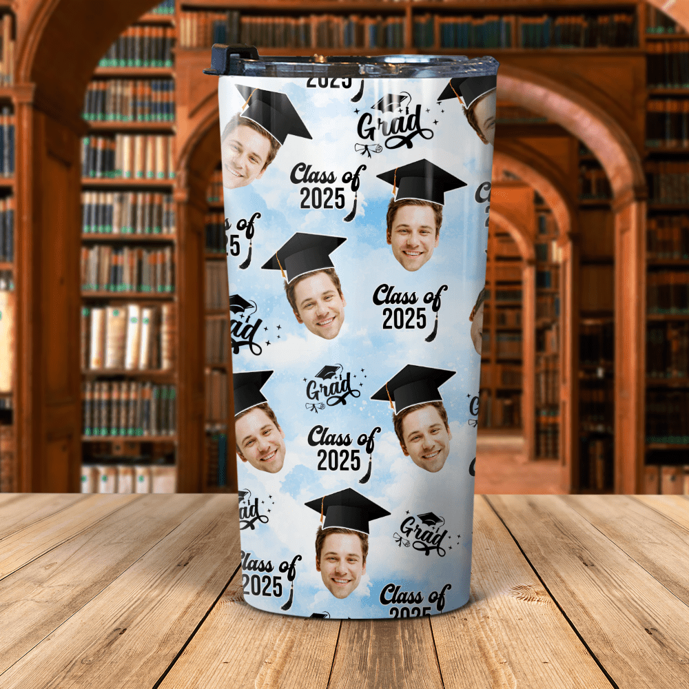 GeckoCustom Class Of 2024 Graduation Tumbler, Custom Face Tumbler HN590 20 oz