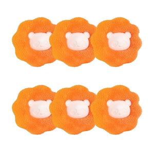 GeckoCustom Cleaning Tool Magic Laundry Ball Kit Hair Remover Pet Clothes Removes Hairs Cat and Dogs Home Household Product Dog Accessories A Orange 6PCS