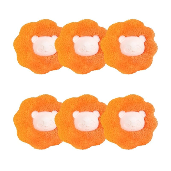 GeckoCustom Cleaning Tool Magic Laundry Ball Kit Hair Remover Pet Clothes Removes Hairs Cat and Dogs Home Household Product Dog Accessories A Orange 6PCS