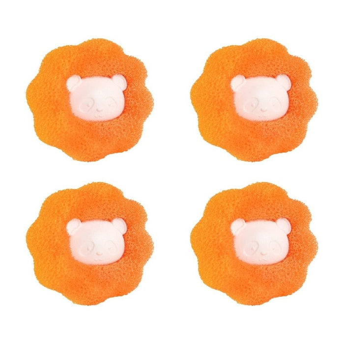 GeckoCustom Cleaning Tool Magic Laundry Ball Kit Hair Remover Pet Clothes Removes Hairs Cat and Dogs Home Household Product Dog Accessories A Orange 4 PCS