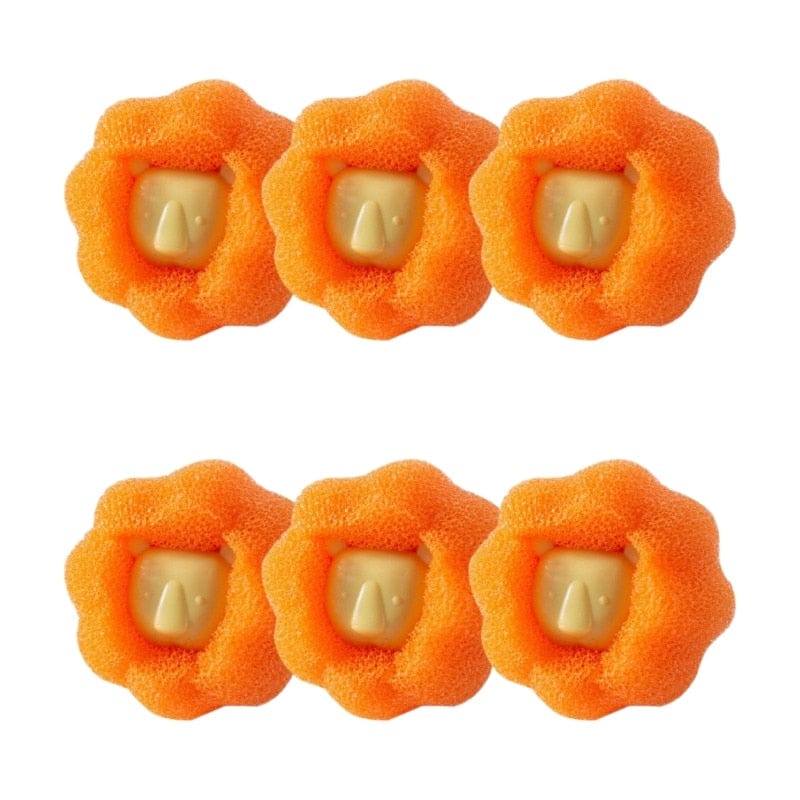 GeckoCustom Cleaning Tool Magic Laundry Ball Kit Hair Remover Pet Clothes Removes Hairs Cat and Dogs Home Household Product Dog Accessories B Orange 6PCS
