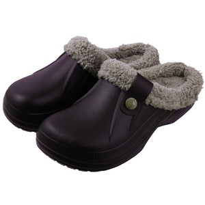GeckoCustom Comwarm Indoor Women Warm Slippers Garden Shoes Soft Waterproof EVA Plush Slippers Female Clogs Couples Home Bedroom Fuzzy Shoes Brown / 35-36(8.6-8.8 inch) / China