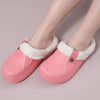 GeckoCustom Comwarm Indoor Women Warm Slippers Garden Shoes Soft Waterproof EVA Plush Slippers Female Clogs Couples Home Bedroom Fuzzy Shoes