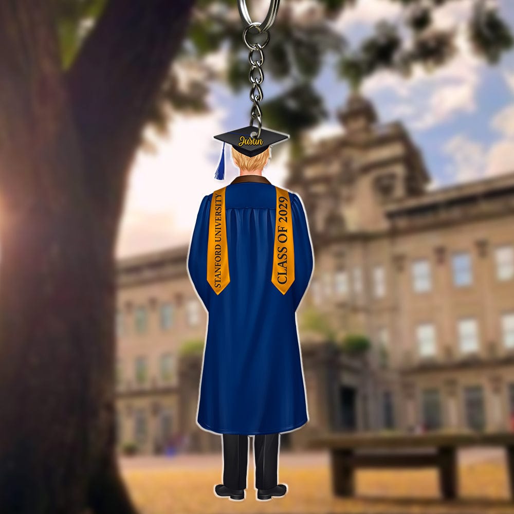 GeckoCustom Congrats Boys & Girls Graduation Acrylic Keychain Personalized Gift T368 890124 60mmW x 40mmH