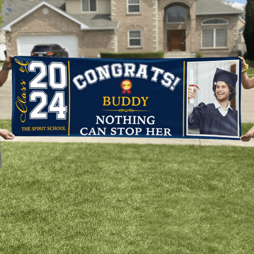 GeckoCustom Congrats Class of 2023 Banner With Custom Image, Quotes & School Name Can Be Changed N304 HN590
