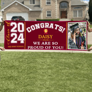 GeckoCustom Congrats Class of 2023 Banner With Custom Image, Quotes & School Name Can Be Changed N304 HN590