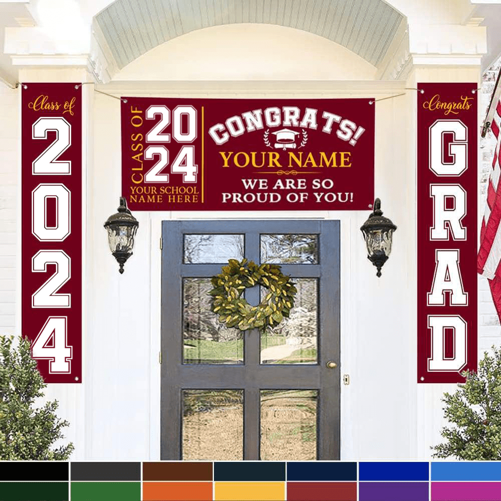 Congrats Class Of 2024 Banner Combo 3 Pieces, Graduation Day, Senior G ...