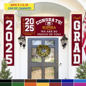 GeckoCustom Congrats Class of 2025 Banner Combo 3 Pieces, Graduation Day, Senior Gift 890295