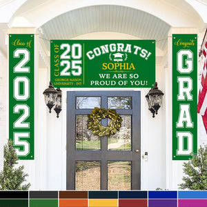 GeckoCustom Congrats Class of 2025 Banner Combo 3 Pieces, Graduation Day, Senior Gift 890295