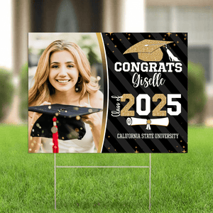 GeckoCustom Congrats Class of 2025 Custom Image Yard Sign - Graduation Day, Senior Gift 889869