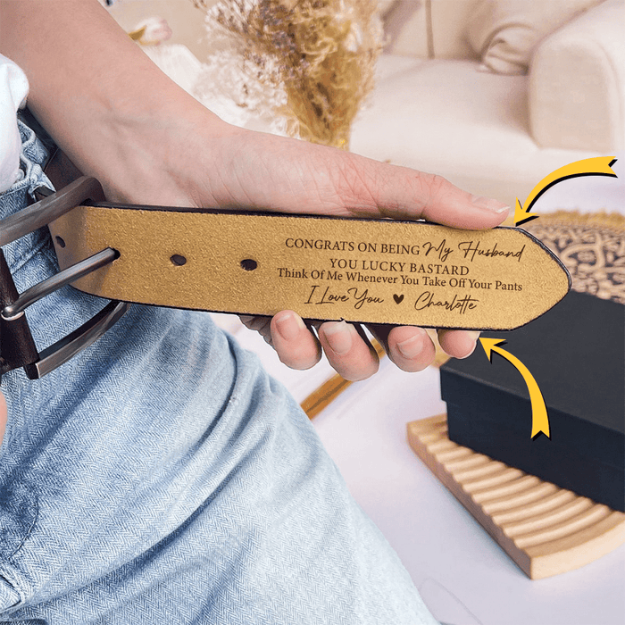 GeckoCustom Congrats On Being My Husband Couple Belt Personalized Gift TA29 890432