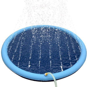 GeckoCustom Cooling Mat Inflatable Water Spray Pad Mat Tub Summer Cool Dog Bathtub Blue / 100x100cm