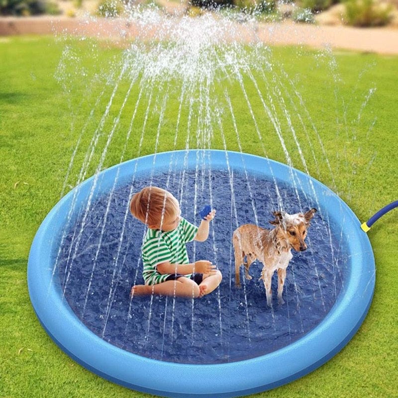 GeckoCustom Cooling Mat Inflatable Water Spray Pad Mat Tub Summer Cool Dog Bathtub