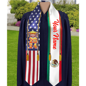 GeckoCustom Country Flag Class of 2024 Graduation Stoles TA29 888875 6x72 inch