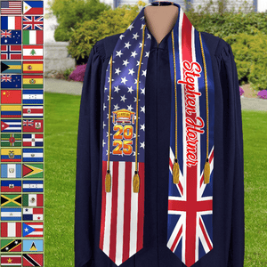 GeckoCustom Country Flag Class of 2025 Stoles Sash, Graduation Gift, Senior Gift K228 888875 6x72 inch