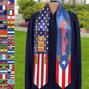 GeckoCustom Country Flag Class of 2025 Stoles Sash, Graduation Gift, Senior Gift K228 888875 6x72 inch