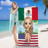 GeckoCustom Country Flag Summer Girl Hawaiian Beach Towel N369 888515 30"x60"