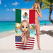 GeckoCustom Country Flag Summer Girl Hawaiian Beach Towel N369 888515 30"x60"