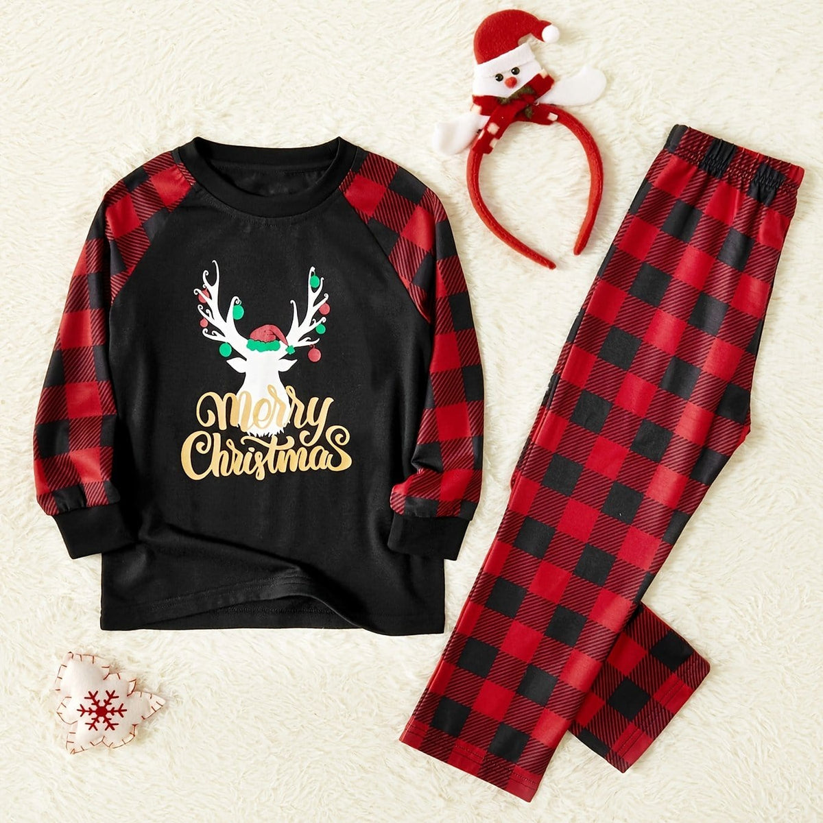 GeckoCustom Cozy Family Matching Crew Neck Long Sleeve Sets Christmas Gift HA75 Red-Kids / S