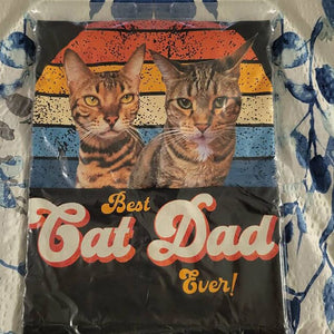 GeckoCustom Custom Best Cat Dad Ever Shirt DA199 HN590 Pullover Hoodie / Black Colour / S