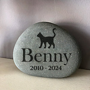 GeckoCustom Custom Cat Cherish Your Beloved Pet's Memory Memorial Engraved Stone HO82 893078