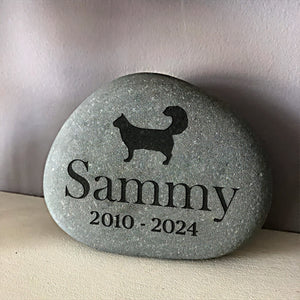 GeckoCustom Custom Cat Cherish Your Beloved Pet's Memory Memorial Engraved Stone HO82 893078