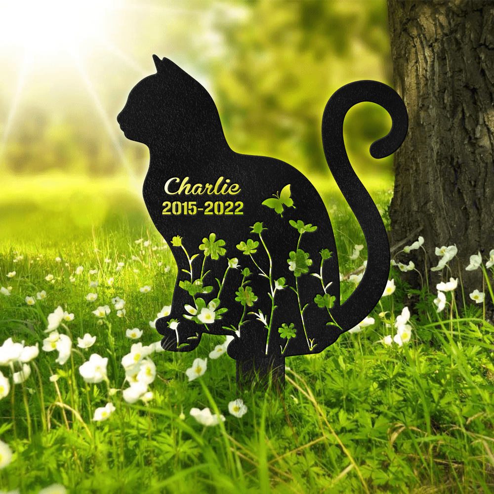 GeckoCustom Custom Cat Name Memorial Garden Stake TH10 891541