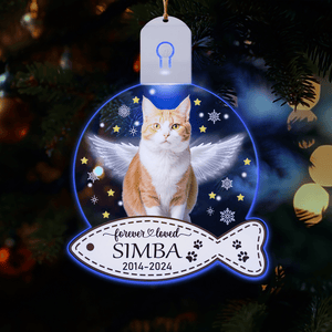 GeckoCustom Custom Cat Photo Christmas Gift Memorial Led Acrylic Ornament HO82 893310 3 inches