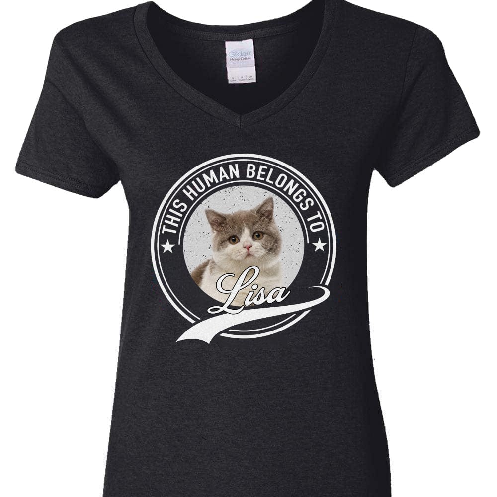 GeckoCustom Custom Cat Photo Human Belongs To Shirt N304 889192 Premium Tee (Favorite) / P Black / S