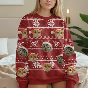 GeckoCustom Custom Cat Photo May Your Christmas Be Furry And Bright Ugly Sweatshirt HO82 891821