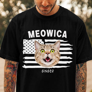 GeckoCustom Custom Cat Photo Meowica Dark Shirt N304 889334